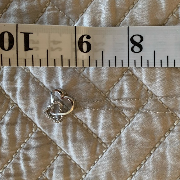 10k White Gold Necklace with 1/10 Carat Diamonds - Picture 5 of 6